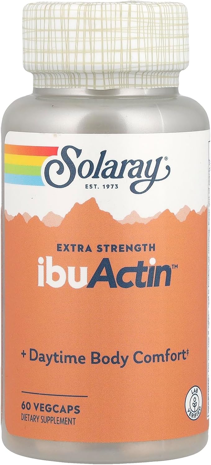 SOLARAY Ibuactin - Turmeric and Ginger Supplement for Men and Women, Body Comfort Supplement, Turmeric & Ginger Capsules - 60 Count VegCaps