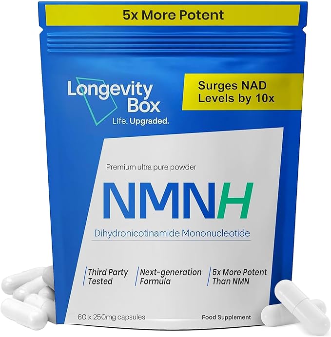 NMNH NMN Alternativen 250mg - 5X More Potent Dihydronicotinamide Mononucleotide NAD+ Booster for Peak Cellular Energy, DNA Repair & Healthy Aging - 60 Advanced Capsules