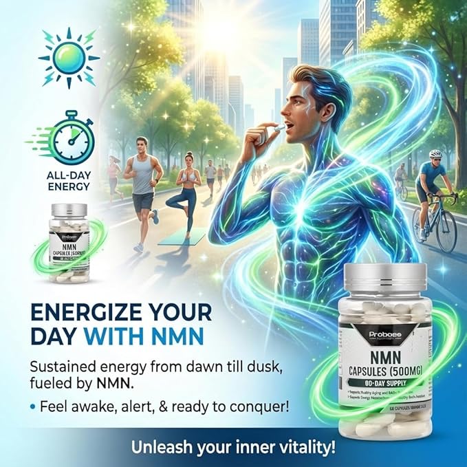 Probase Nutrition Longevity Pure NMN Capsules 60 Count (500mg Each) - Ultra-Pure, Fully Stabilized, Pharmaceutical Grade NMN to Boost NAD+, Nicotinamide Mononucleotide Capsules (Packaging May Vary)