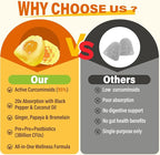Sugar Free Turmeric Curcumin Filled Gummies 550mg for Adults, Ginger & Black Pepper | 95% Curcuminoids w/Prebiotic Probiotic & Postbiotic Blend, Support Immune & Digestive Health, Vegan, 60 Count