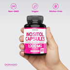 Inositol Capsules (Myo Inositol) (1000mg Per Serving 120 Capsules) Myo Inositol Supplement for Women Hormone Balance Support - Vegan Safe - Third Party Tested - Gluten Free & Made in USA (120 Count)