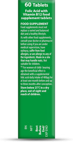 Vitabiotics Ultra Folic Acid 400ug with Vitamin B12. 60 Tablets