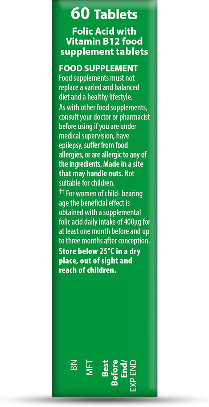 Vitabiotics Ultra Folic Acid 400ug with Vitamin B12. 60 Tablets