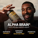 ONNIT Alpha Brain Nootropic Brain Supplement for Focus, Memory, Mental Clarity, Cognitive Support with L-Theanine and Vitamin B6, 60 Count Capsules
