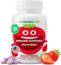 Kids Elderberry With Zinc and Vitamin C - Immune Support Supplement Chewable Tablets - Tasty Natural Mixed Berry Flavor - Vegan, Vegetarian, Gluten Free, Non-GMO, for Children, 120 Chewables