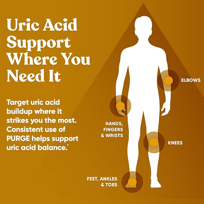 Eu Natural Purge Uric Acid Flush - Eat & Drink What You Want - Uric Acid Support for Joints & Mobility with Celery Seed, Tart Cherry & Chanca Piedra - 60 Vegetarian Capsules