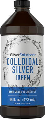 Carlyle Colloidal Silver Liquid | 10 PPM | 16 fl. Oz (473 mL) | with Nano Silver Technology Solutions | Vegetarian, Non-GMO, Gluten Free Supplement
