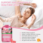 Magnesium Glycinate Gummies 1000mg, High Absorption Sugar Free Magnesium Potassium Supplement for Relaxation, Stress Relief, and Sleep Support for Adults & Kids - 90 Peach Gummies