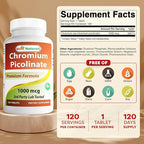 Best Naturals Chromium Picolinate 1000 mcg 120 Tablets (120 Count (Pack of 2))