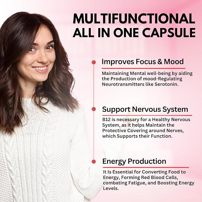 VITBOOST B12 Methylcobalamin with Hyaluronic Acid, Collagen, and Folate – 25000 mcg Supplement Enhance Absorption & Boost Energy | Gluten-Free, Made in USA, B1, B2, B3, B6, B7 Complex - Pack of 2