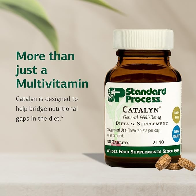 Standard Process Catalyn - General Well-Being Tablet to Aid Antioxidant Activity - Contains Vitamins A, B6 & D - Designed to Bridge Nutritional Gaps - Non-Dairy & Non-Soy - 90 Tablets (30 Servings)