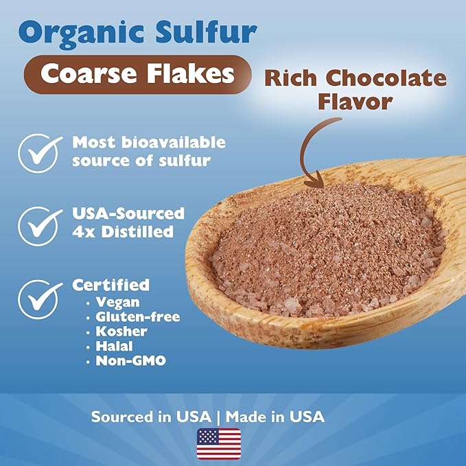 KALA HEALTH MSMPure Chocolate Flavored Coarse MSM Powder Flakes – US-Made MSM for Joint Health, Skin Appearance, and Hair & Nail Support – 1 lb, Organic Sulfur