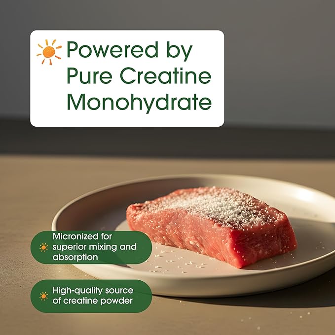 NatureBell Creatine Monohydrate Powder - 500g - Micronized Powder - Delivers 5,000mg Creatine Per Serving - Pre-Workout or Post-Workout Support* - Vegan & Keto Friendly - Unflavored
