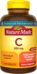 Nature Made Vitamin C 500 mg, Dietary Supplement for Immune Support, 500 Tablets, 500 Day Supply
