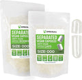 XPRS Nutra Vegan Size 000 Separated Capsules- 100 Count Premium Empty Caps Separated in Bags - Clear Empty Capsules - 000 Pills for DIY Supplement Filling