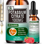 Potassium Citrate Liquid Drops,Potassium Supplement 1000mg Liquid Support Muscle Cramp Relief, Heart Health and Sleep,Highly Absorbable for Adults Women & Men, Vegan, 30 Servings