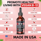 VITBOOST Vegan Liquid B-12 Drops – 60 x 5000 mcg Extra Strength Raspberry Flavored Vitamin B12 Liquid Methylcobalamin sublingual Supplement | Designed to Maximize Absorption & Energy | Gluten Free