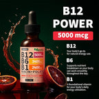 (2 Pack) Vitamin B12 and B6 Liquid Drops, B12 Sublingual Vitamin B Complex - B 12 Vitamin 5000mcg - B12 Methylcobalamin for Energy, Brain, Heart Support with 27,200 mcg, Crimson Orange, 80 Servings