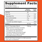 Qunol Turmeric and Ginger Soft Chews, 750mg Turmeric Supplement, Ultra High Absorption to Support Joint Health, 90 Count