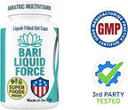 Bariatric Multivitamin with Iron – 2 Softgels Daily, Liquid-Filled Rapid-Absorption Softgels for Gastric Sleeve & Bypass Patients – Bari Liquid Force