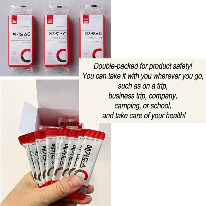 Korean Powder Vitamin Stick, Individually Packaged Powder Stick, for K.O.R.E.A.E.U.N.D.A.N Vitamin C 3,000mg (100 Packets, 300g)