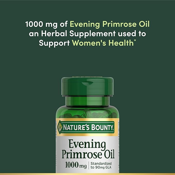 Nature's Bounty Primrose Oil 1000mg, Promotes Women's Health, Herbal Supplement, Gluten Free, Rapid Release,60 Softgels (Pack of 3)