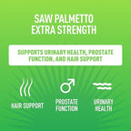 Saw Palmetto Capsules 600mg for Men & Women - Extra Strength DHT Blocker Supplement Capsules - Prostate & Hair Loss Support - 25% Fatty Acids, Bioperine - 100 Count
