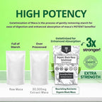 Organic Gelatinized Black Maca 3X Stronger 200 Capsules for Men & Women, Natural Energy Supplement for Focus, Performance, Stamina & Endurance, Mood Enhancement & Stability, Mental Clarity 1000mg x 2