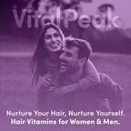 Vital Peak® Hair Peak - Hair Growth Supplement - Hair Vitamins to Support Healthy Hair with Biotin, Collagen, Saw Palmetto Extract, Keratin, Iron, Ionide, Zinc - Gluten Free, Dairy Free - 60 Capsules