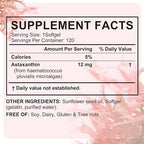 VOFANK Astaxanthin 12mg, Premium Astaxanthin Supplements with Antioxidant Activity, Supports Eye, Joint, Immune, Skin Health, Internal Circulation, Non-GMO & No Gluten 120 Softgels