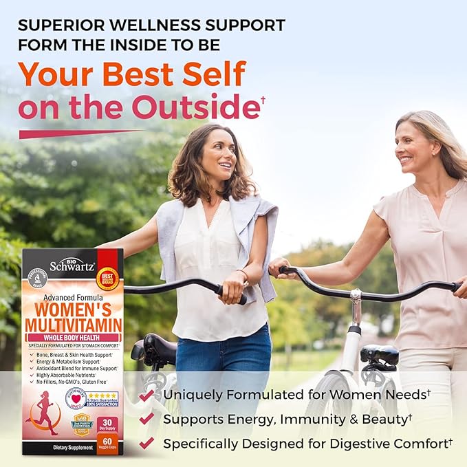 Daily Multivitamin for Women Capsules (1 Month Supply) Plus Triple Strength Omega 3 Fish Oil Softgels (2 Month Supply)