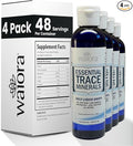 Waiora Essential Trace Minerals | Help Replenish Lost/Depleted Mineral | 60+ Ionic Trace Minerals | Support Body’s Vital Functions, pH Balance | Plus Electrolytes for Hydration (4 Bott /192 serv)