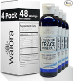 Waiora Essential Trace Minerals | Help Replenish Lost/Depleted Mineral | 60+ Ionic Trace Minerals | Support Body’s Vital Functions, pH Balance | Plus Electrolytes for Hydration (4 Bott /192 serv)