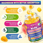 2 Pack Kids Magnesium Glycinate Gummies - Magnesium for Kids Adults with L-Theanine, Chamomile, Licorice, Vitamin D, B6 for Sleep, Relaxation, Brain & Muscle - Sugar Free Peach & Mango