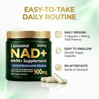 Liposomal NAD+ NMN Supplement with COQ10, Nicotinamide Riboside, Trans-Resveratrol, 900mg, 90 Veggie Capsules