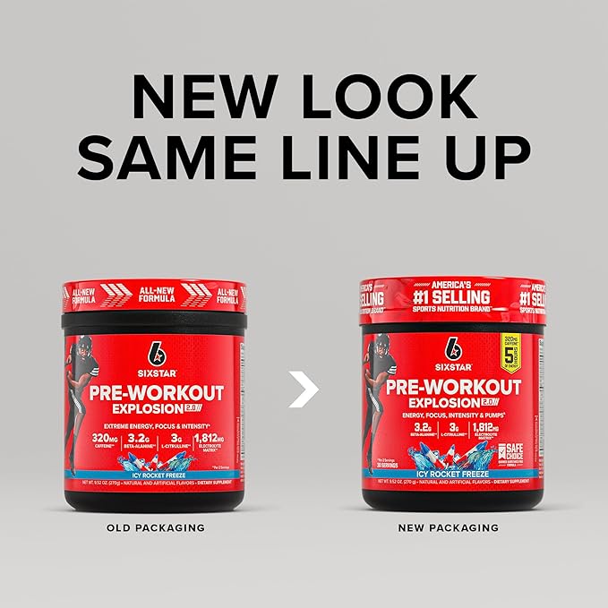 Six Star Pre-Workout Powder for Men & Women, ICY Rocket Freeze (30 Servings) - Preworkout Explosion 2.0 Energy Powder Drink Mix with Beta-Alanine & Caffeine - Sports Nutrition Supplement Products