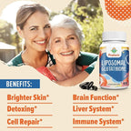 2400MG Liposomal Glutathione, with Vitamin C, Milk Thistle & Alpha-Lipoic Acid, Master Antioxidants, Pure Reduced L-Glutathione - Immune System, Cell Repair, Energy, High Absorption, 60 Softgels