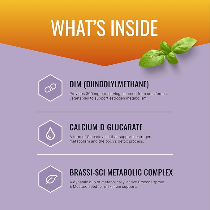 Approved Science DIM - Estrogen Metabolism Support - DIM, Broccoli Sprout, Mustard Seed, Calcium, BioPerine - Vegan - 3 Bottles -180 Capsules
