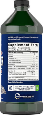 Carlyle Norwegian Cod Liver Oil | 16oz | Pack of 3 Bottles | Liquid Unflavored Fish Oil Supplement | Non-GMO, Gluten Free