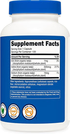 Nutricost Iodine (Natural Iodine from Organic Sea Kelp) 325mcg, 120 Capsules, Vegetarian, Non-GMO & Gluten Free