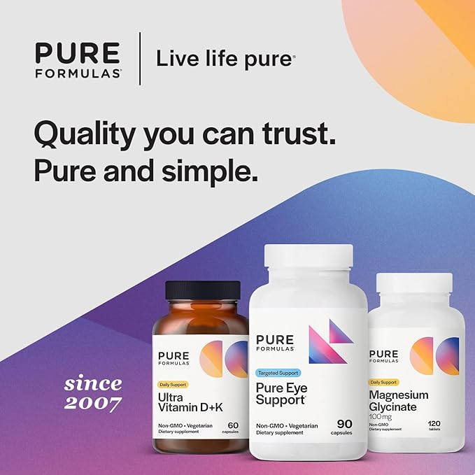 PureFormulas Pure Eye Support | Lutein and Zeaxanthin Supplement - 90 Vegetarian Capsules, 3-Pack