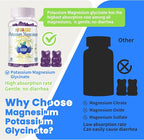 Potassium Magnesium Gummies,Potassium Supplement w/Ashwagandha,High Absorption Magnesium Glycinate,B6,D3,Potassium Citrate for Leg Cramps,Muscle,Electroyte for Adults Kids,Sugar-Free, 120 Gummies