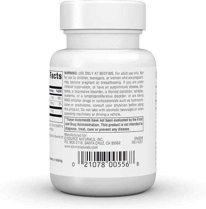 Source Naturals Sleep Science Melatonin, Helps Promote Sleep*, Non-GMO Validated - 5 mg - 60 Vegan Tablets