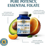 Vykee Nutrition Folic Acid Capsules - Supports Body Processes, Prenatal Health and Energy - Vitamin B9 Supplement for Women - Vegan, Non-GMO, Gluten Free - 1100 mcg, 120 Count
