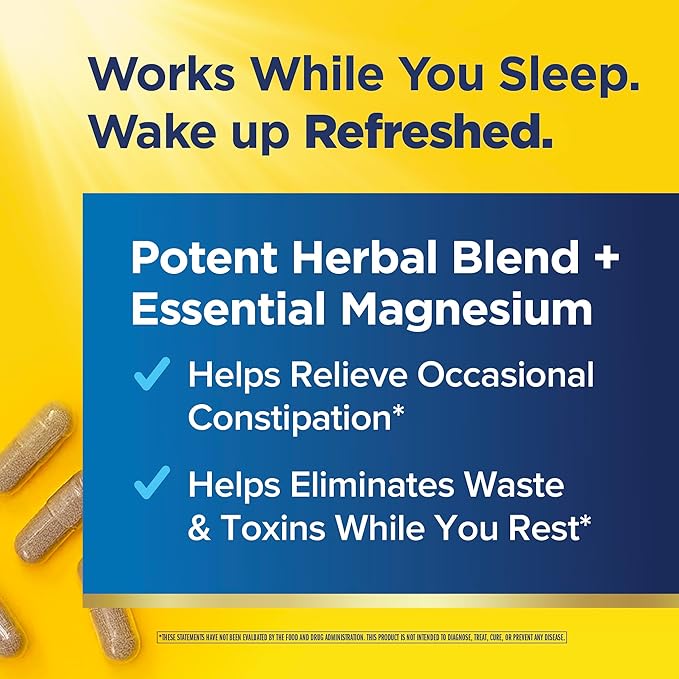 Renew Life Cleanse More Herbal Formula with Magnesium for Overnight Occasional Constipation Relief; Helps Promote Waste and Toxin Elimination; Gluten, Dairy and Soy Free; 60 Vegetarian Capsules*