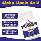 Liposomal Alpha Lipoic Acid 1600mg per Serving, ALA Supplement for Antioxidant Health,Energy and Metabolism, 60 Capsules