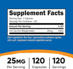 Nutricost Iron Bisglycinate Supplement (25mg) 120 Capsules - from Ferrous Bisglycinate Chelate - Non-GMO & Gluten-Free