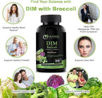 DIM Supplement 300mg with Broccoli 200mg BioPerine 10mg-Hormone and Estrogen Balance for Women & Men,Menopause Relief,PCOS & PMS Support,Hormonal Acne Treatment-120 Caps,Diindolylmethane 150mg per Cap