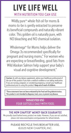 New Chapter Wholemega for Moms Fish Oil Supplement, Tiny Capsules, 2000mg per Serving, Prenatal DHA with Omega-3 + Vitamin D3 for Prenatal & Postnatal Support, 500mg Each - 180 Count