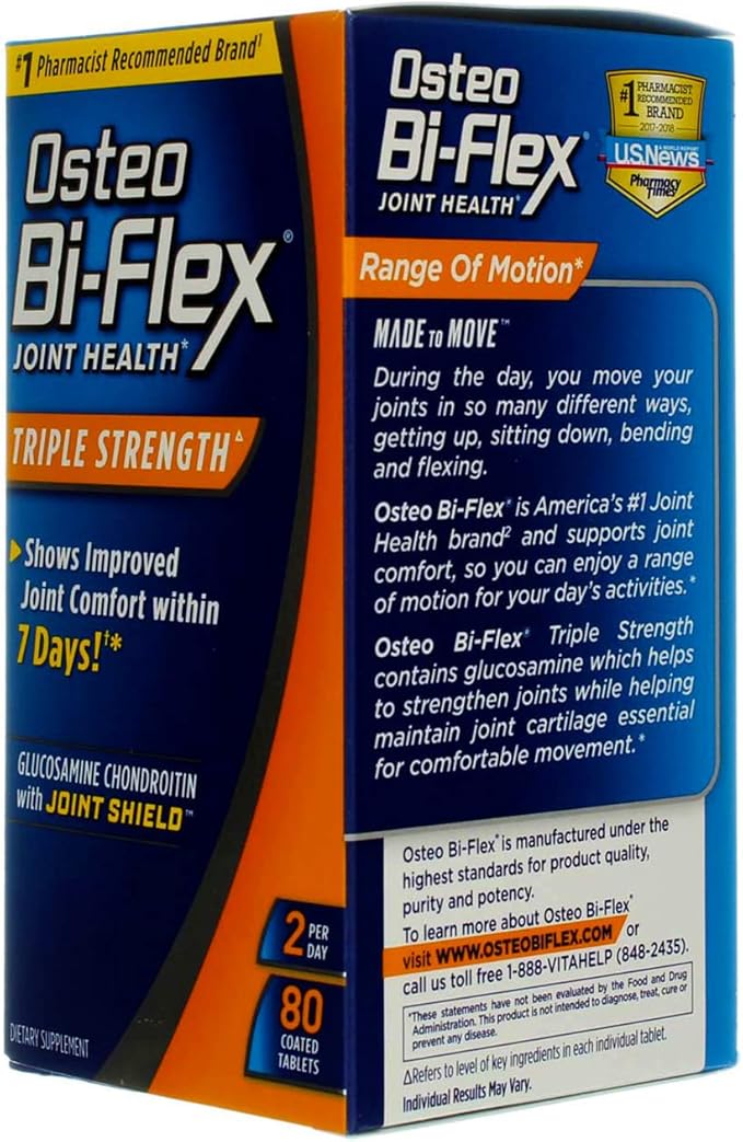 Osteo Bi-Flex Joint Health Coated Tablets Triple Strength - 80ct, Pack of 2